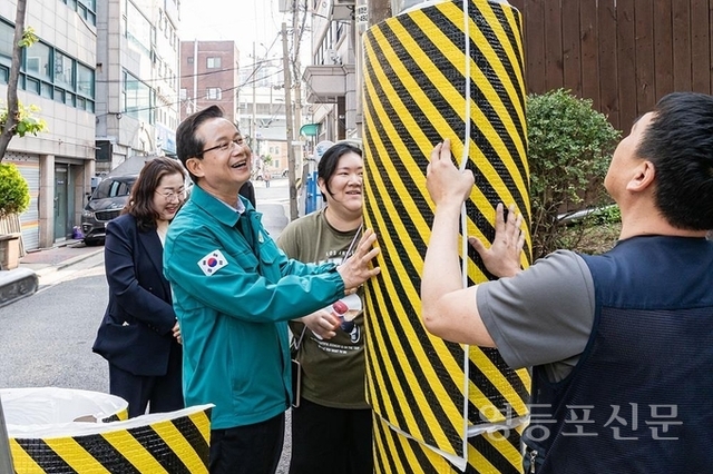 영등포구, 전신주 보호대 설치… 교통약자 안전사고 예방
